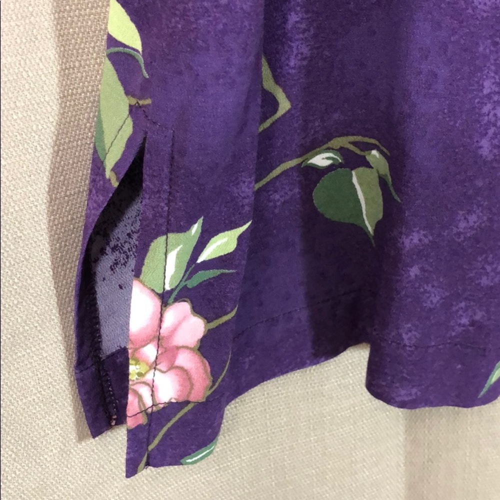 Vintage NATURALLY PETITE Honolulu Floral Button Down Blouse Blouse Top Sz SP - Picture 9 of 12
